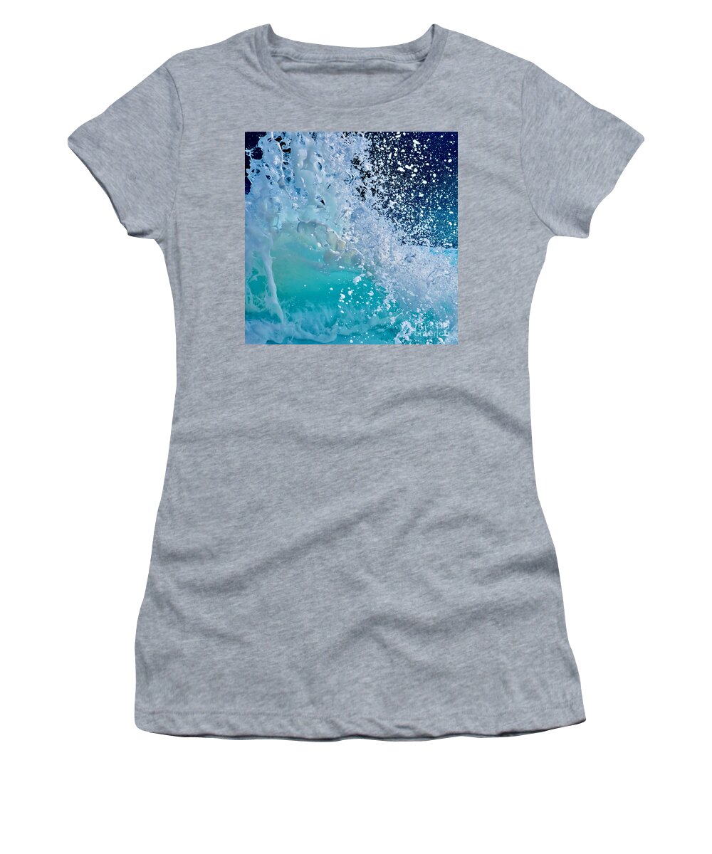 Kauai Women's T-Shirt featuring the photograph Moana Blue Sea Spray by Debra Banks