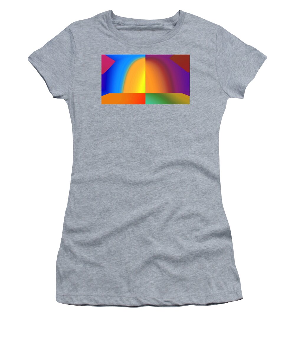 Abstract Women's T-Shirt featuring the digital art Mod 60's Throwback - UFO by Ronald Mills