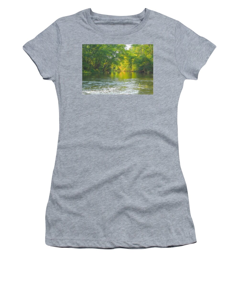 Mohican River Women's T-Shirt featuring the digital art Mohican River by Susan Hope Finley
