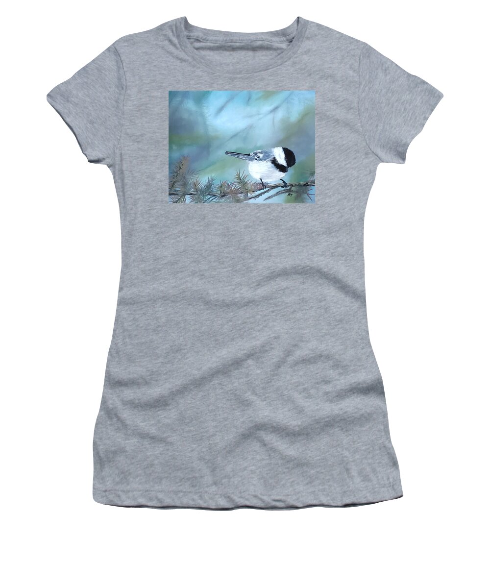 Pastel Women's T-Shirt featuring the pastel Momentary Visitor by Gigi Dequanne