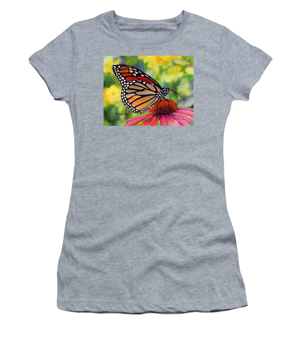 Butterfly Women's T-Shirt featuring the painting Monarch Butterfly by Hailey E Herrera