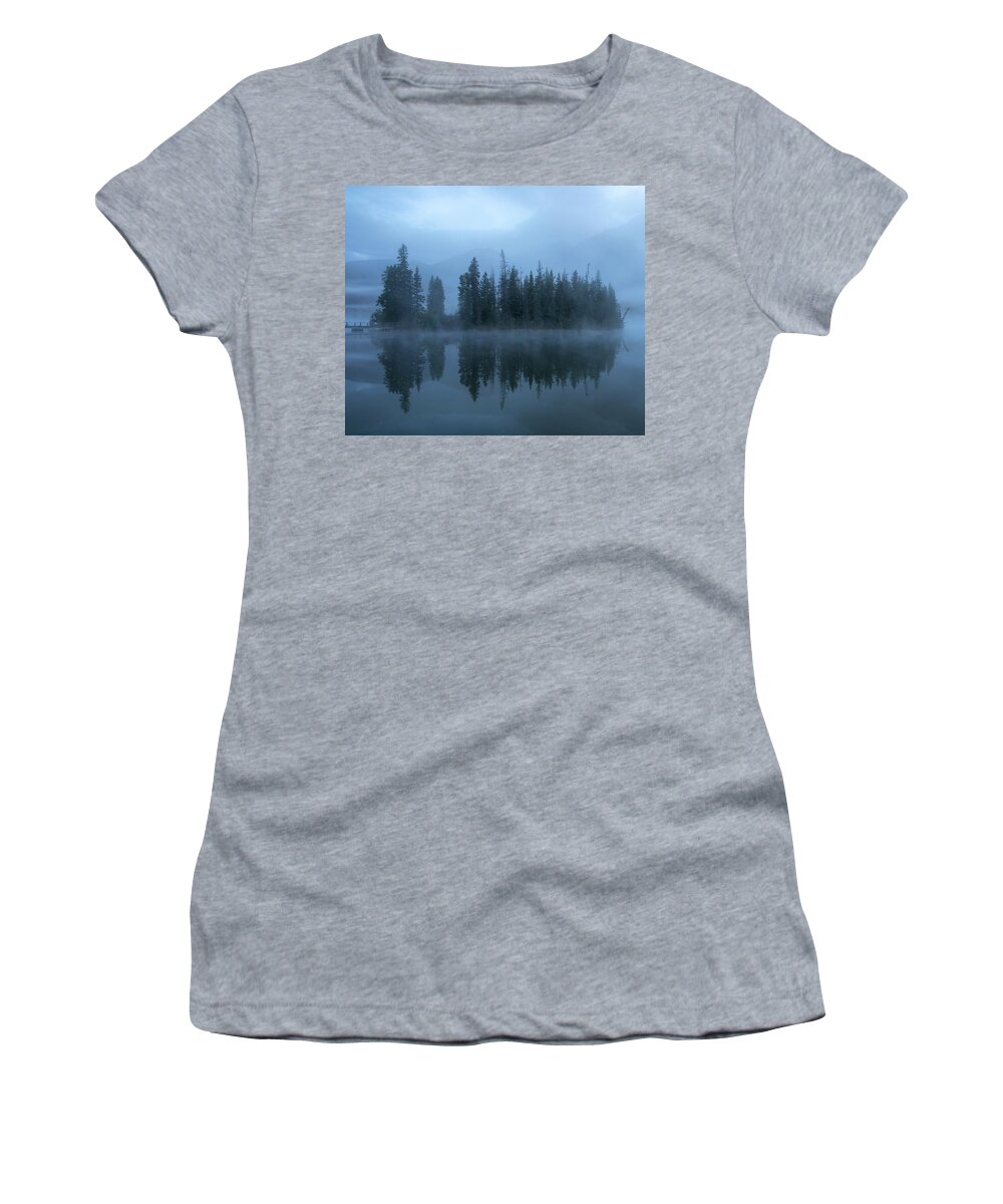 Pyramid Bridge Women's T-Shirt featuring the photograph Moody Forest Reflection Pyramid Lake by Dan Sproul