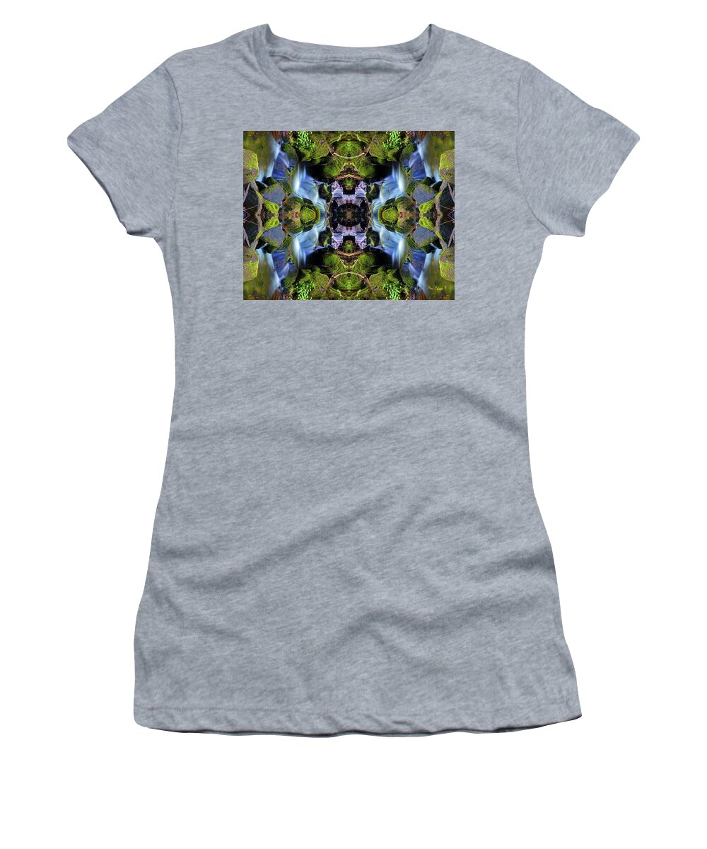 Nature Art Women's T-Shirt featuring the photograph Moon Falls Magic #3 with Extra Color Saturation by Ben Upham III