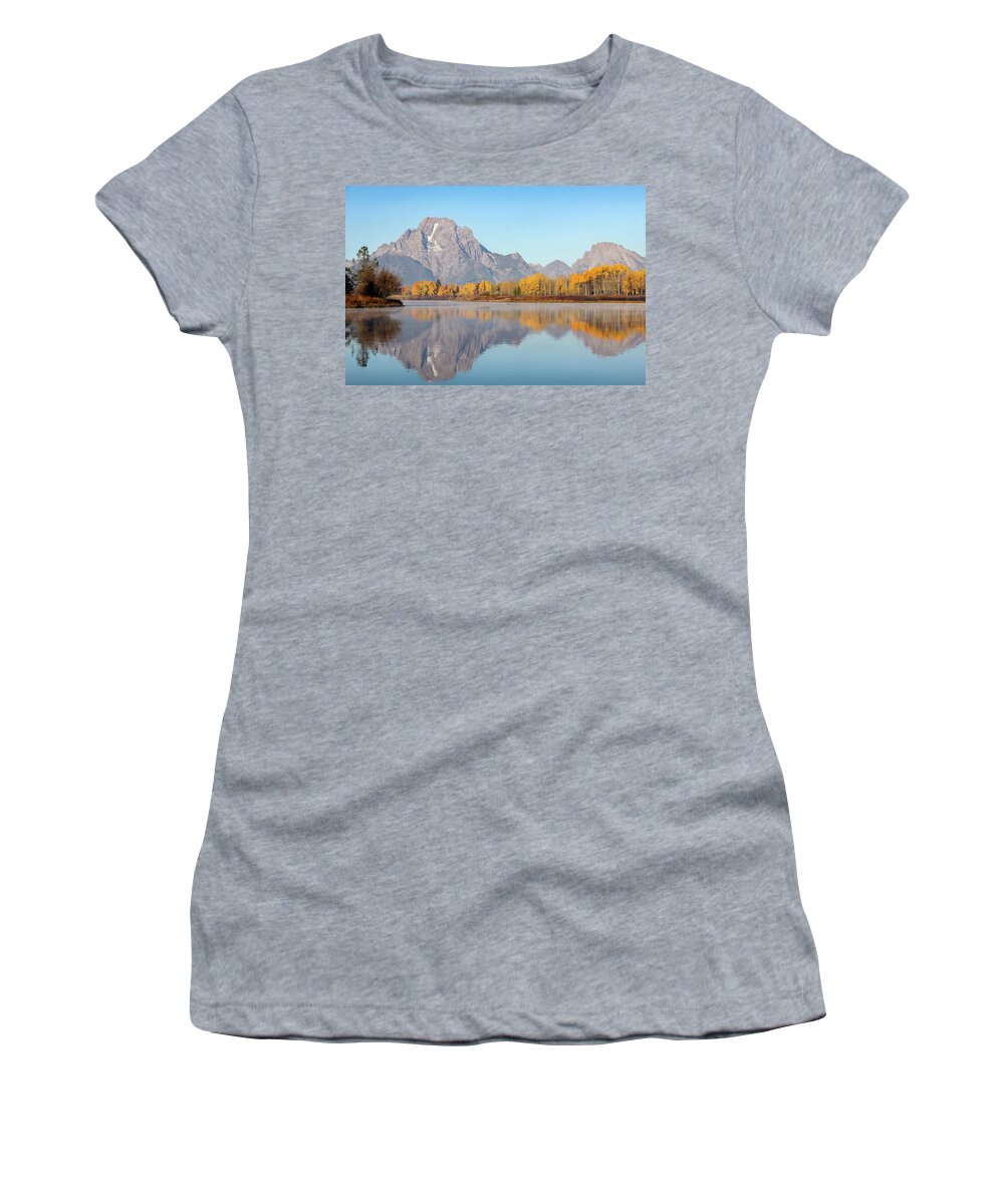 Canada Goose Women's T-Shirt featuring the photograph Morning at Oxbow Bend by Robert Carter
