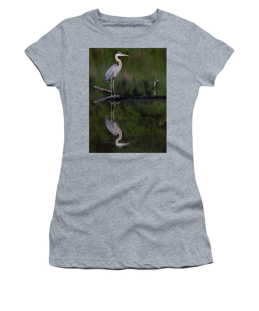 Bird Women's T-Shirt featuring the photograph Morning Profiles by Art Cole