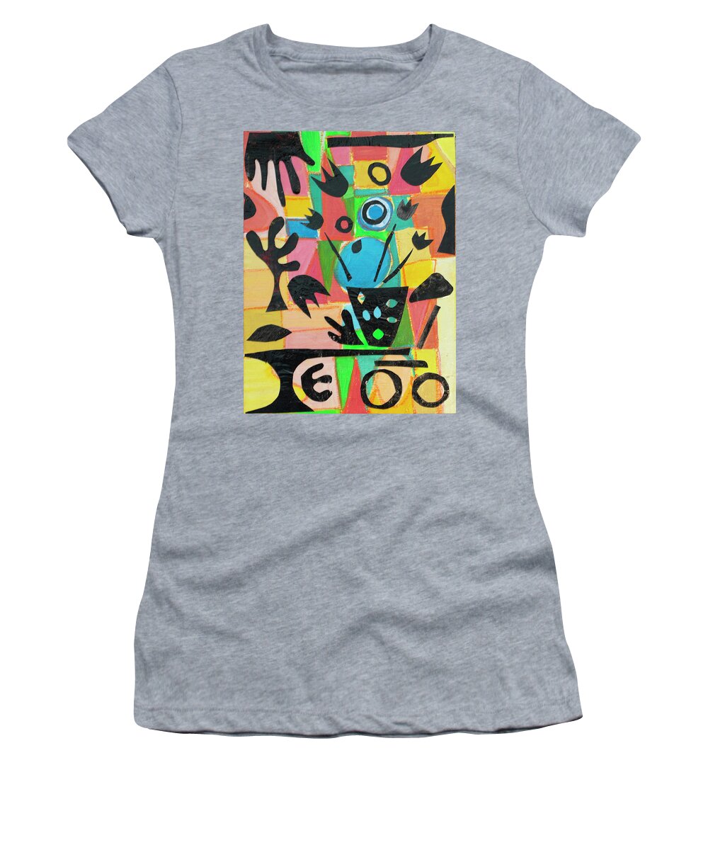 Morning Ride Women's T-Shirt featuring the mixed media Morning Ride by Julia Malakoff