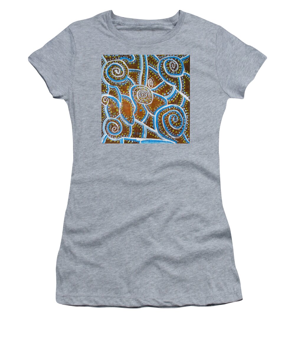 Abstraction Women's T-Shirt featuring the painting Morocco style by Elzbieta Goszczycka