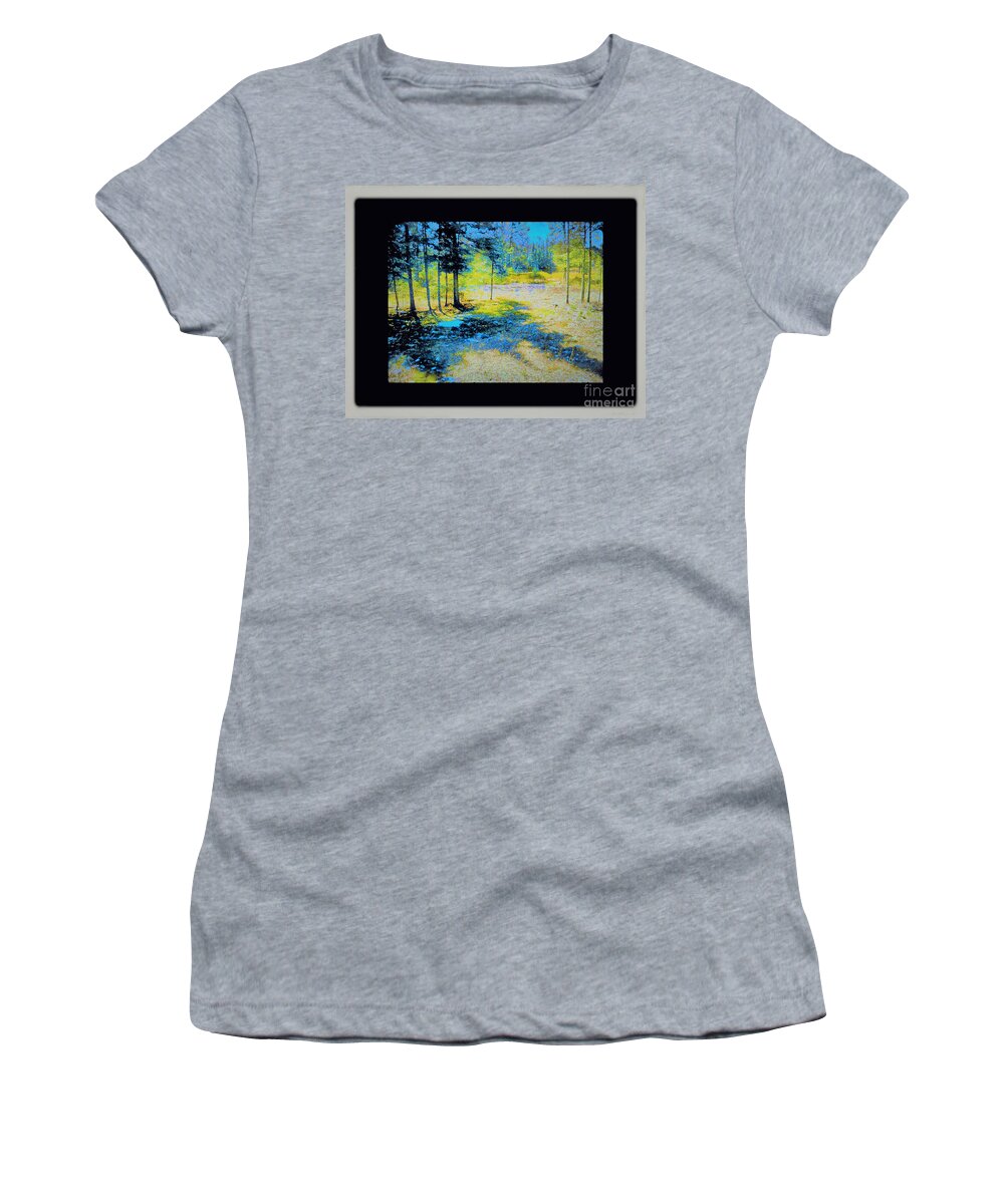  Women's T-Shirt featuring the photograph Mossy Ground by Shirley Moravec