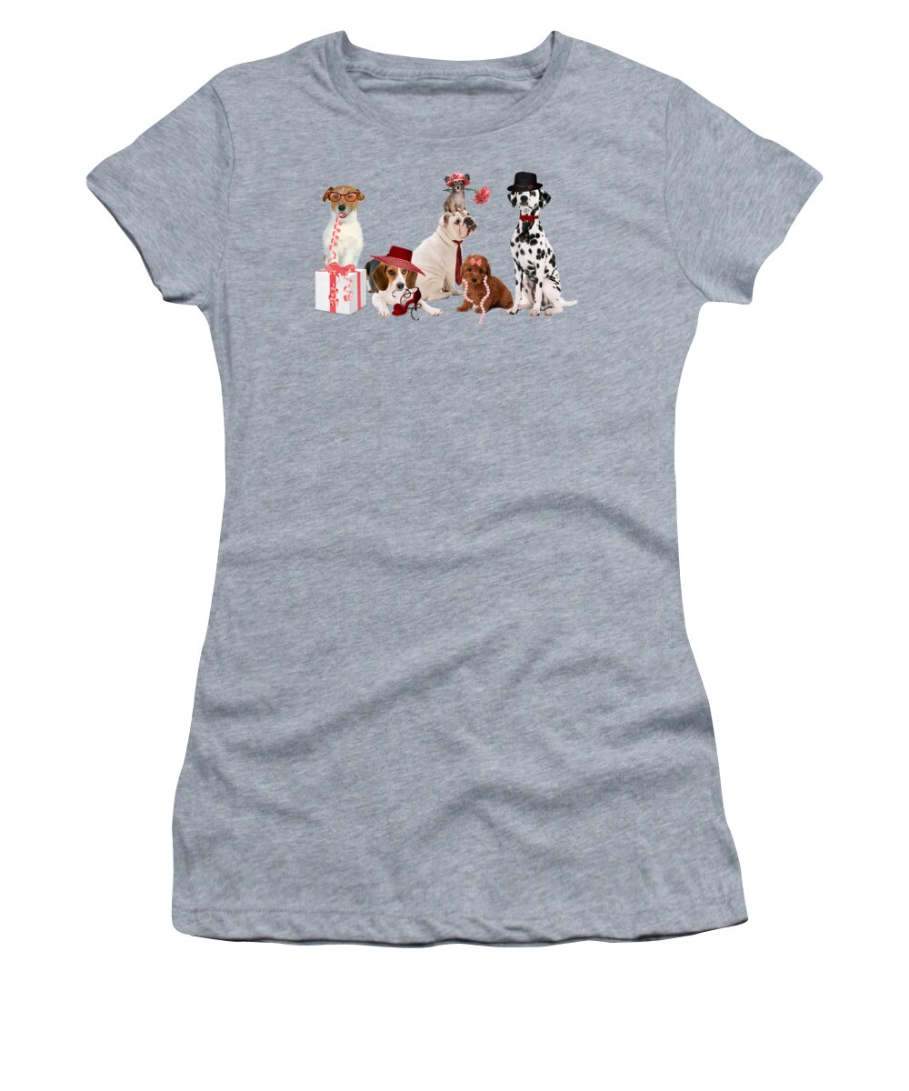 Happy Mother's Day Women's T-Shirt featuring the digital art Mother's Day for Dog Lover in Pink by Doreen Erhardt