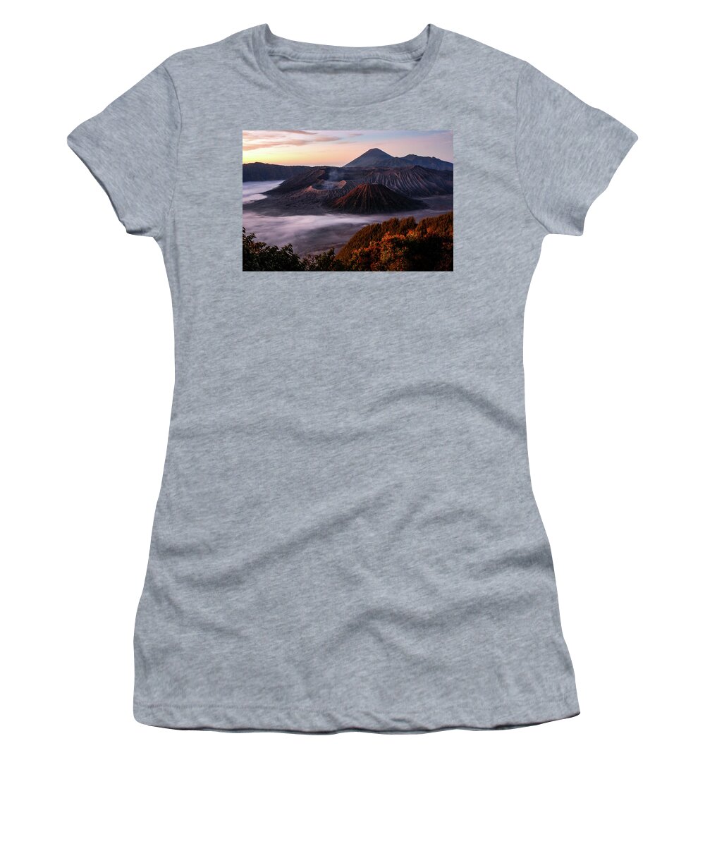 Mount Women's T-Shirt featuring the photograph Kingdom Of Fire - Mount Bromo, Java. Indonesia by Earth And Spirit