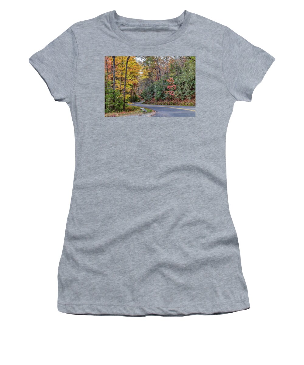 Fall Women's T-Shirt featuring the photograph Mountain Road by Jim Miller