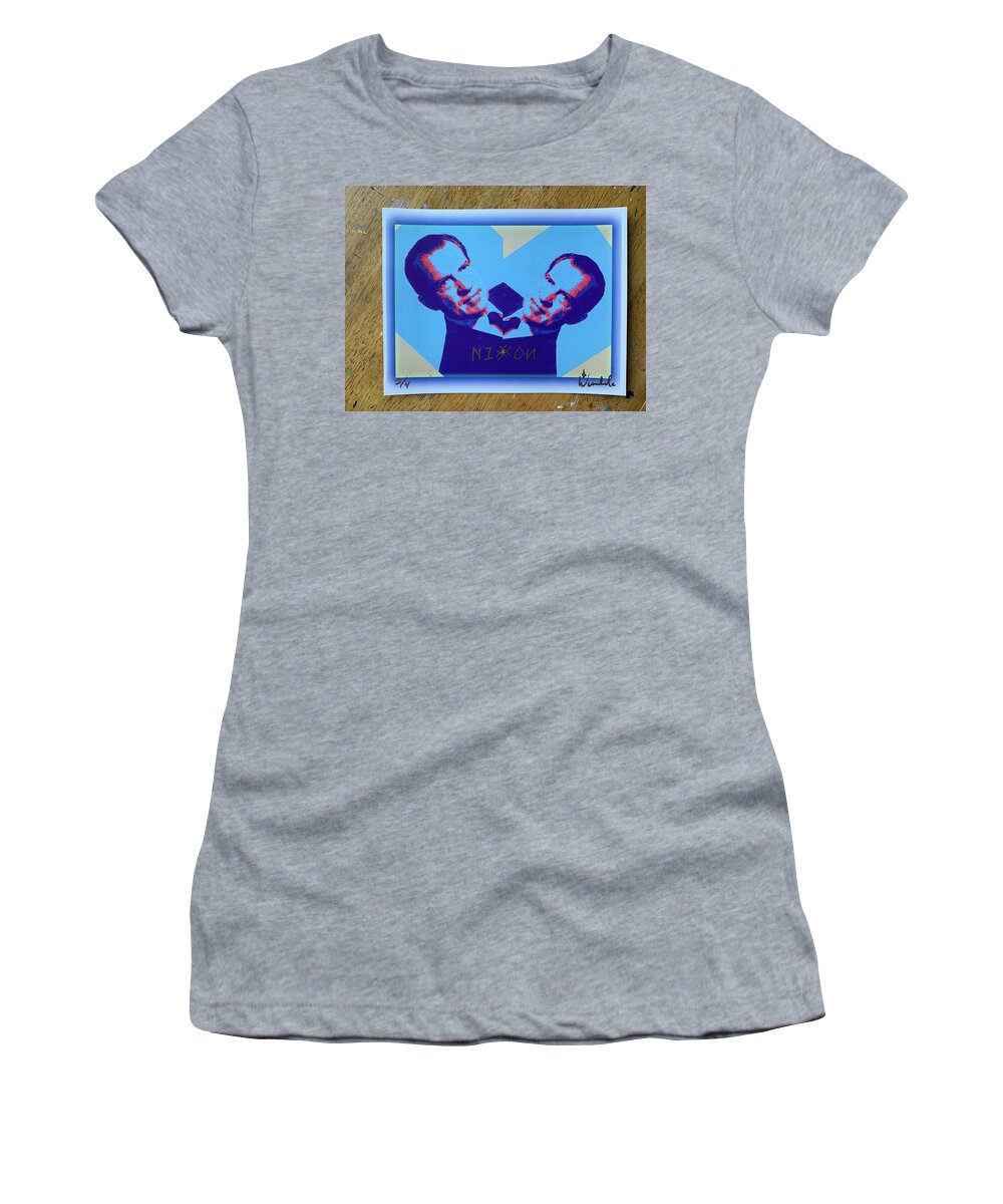 Emw3 Women's T-Shirt featuring the mixed media N1x0N Twins 2 of 4 Limited Edition by Wunderle