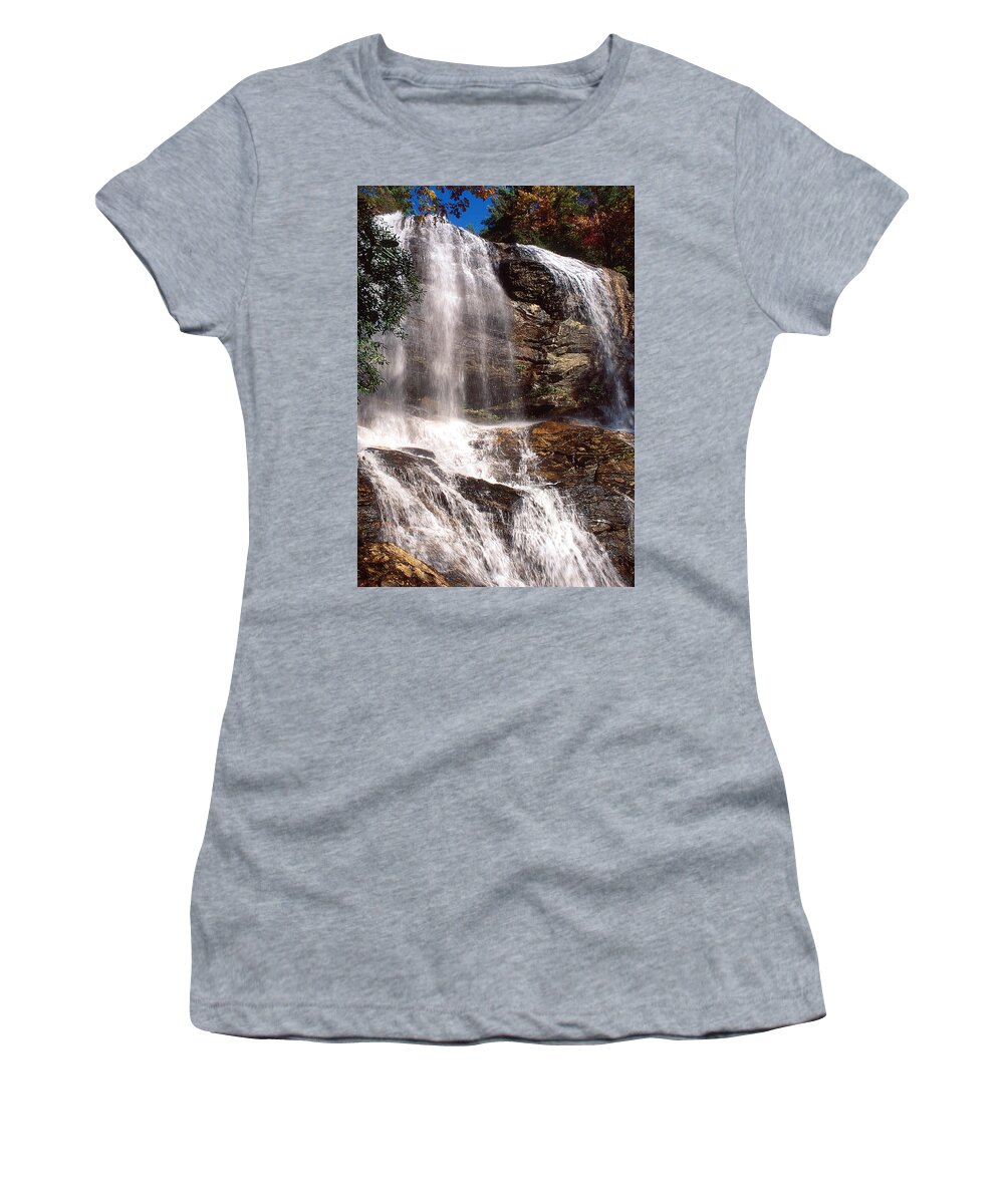Falls Women's T-Shirt featuring the photograph Nantahala Waterfalls-4 by Rudy Umans