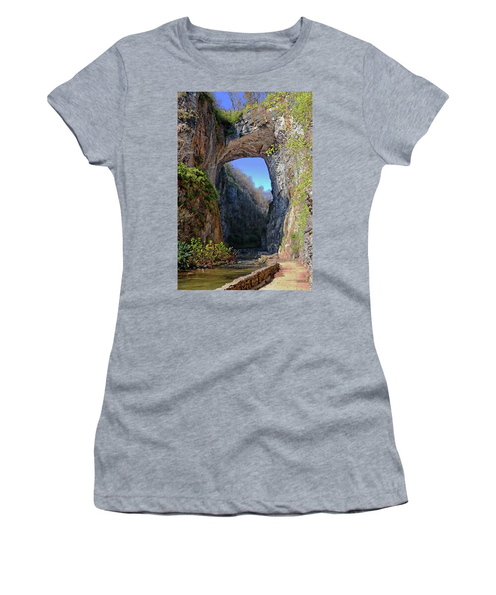 Nature Women's T-Shirt featuring the photograph Natural Bridge Virginia by Suzanne Stout