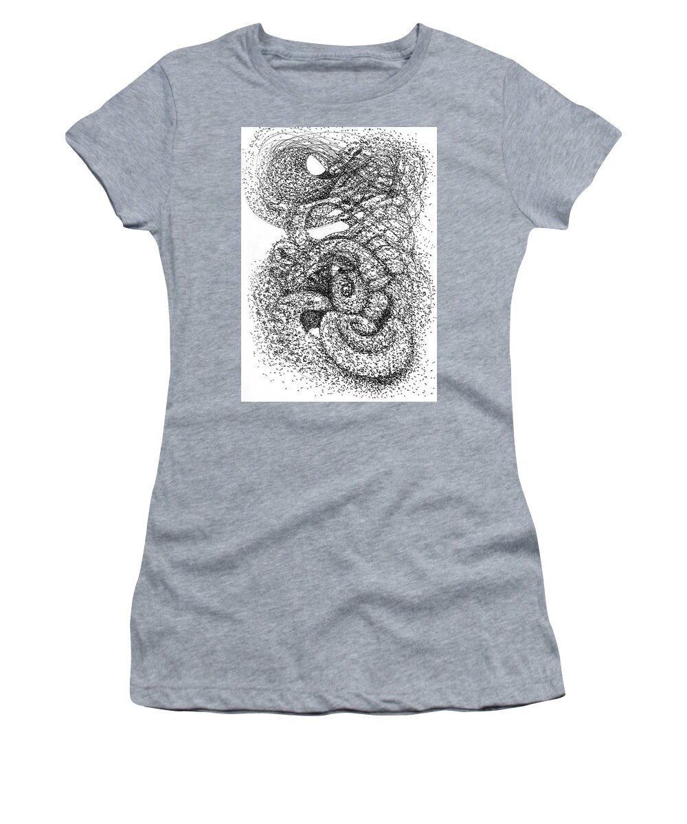 Fractals Women's T-Shirt featuring the drawing Nautilus by Franci Hepburn