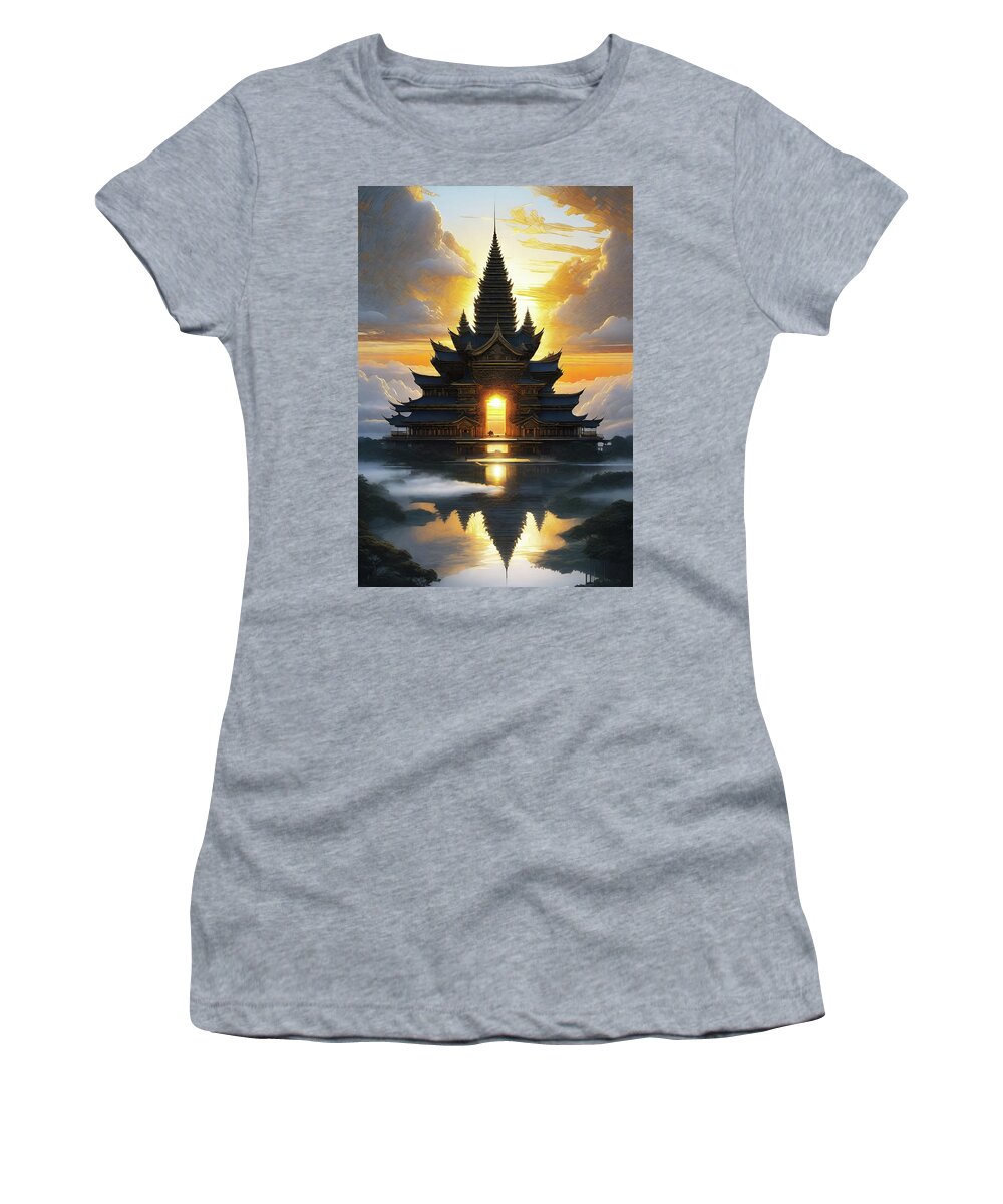 Temples Women's T-Shirt featuring the digital art Naz Xviii by Jeff Malderez