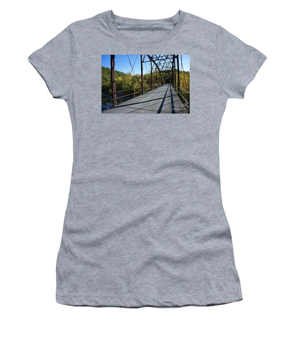 Obed Wild And Scenic River National Park Women's T-Shirt featuring the photograph Nemo Bridge 5 by Phil Perkins
