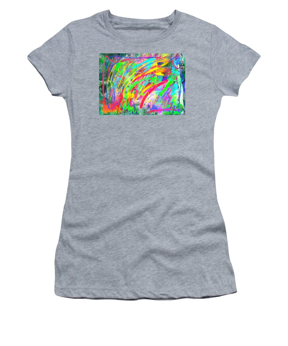 Digital Women's T-Shirt featuring the digital art Neon Jungle by Ralph White