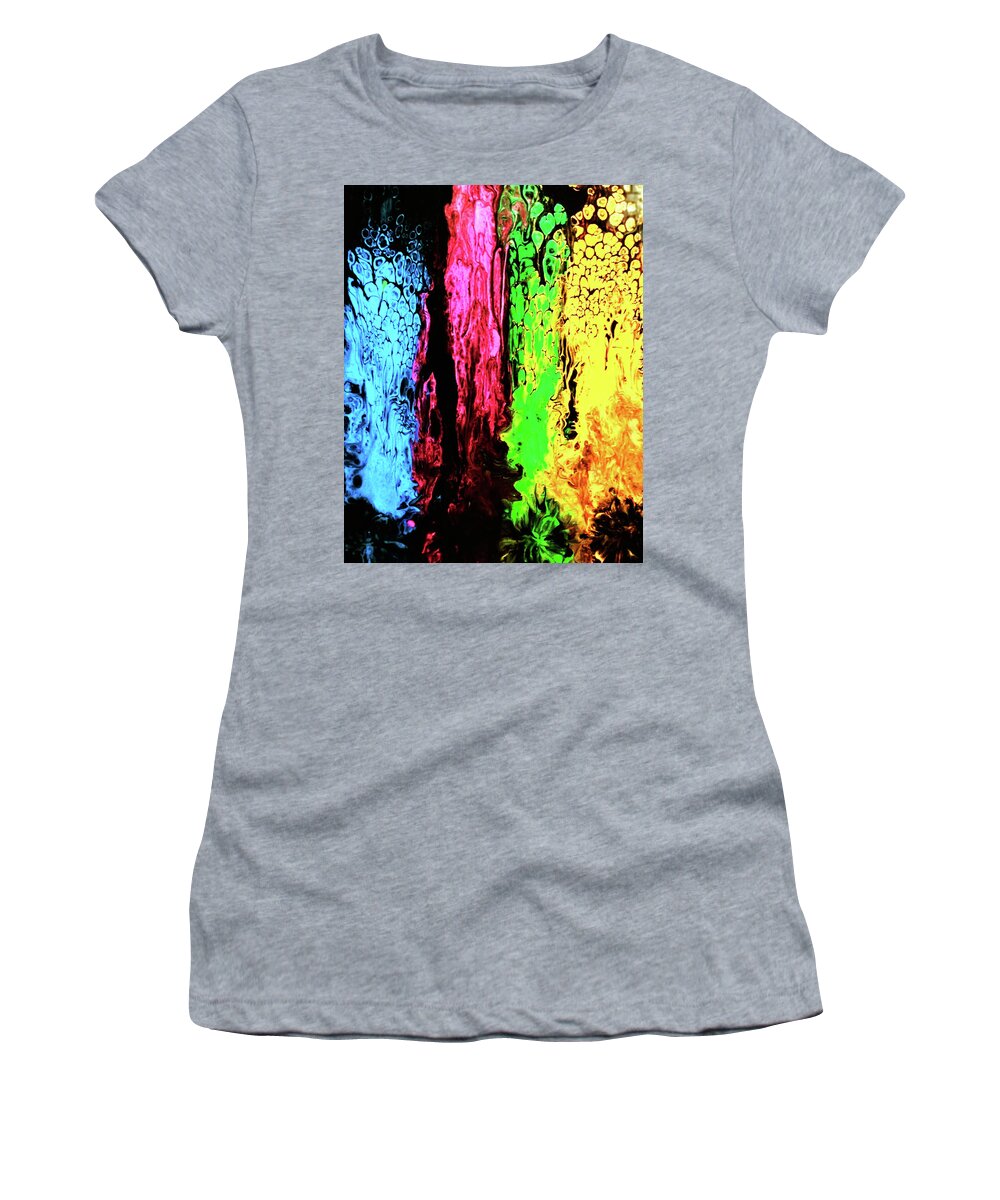 Neon Women's T-Shirt featuring the painting Neon Splash by Anna Adams