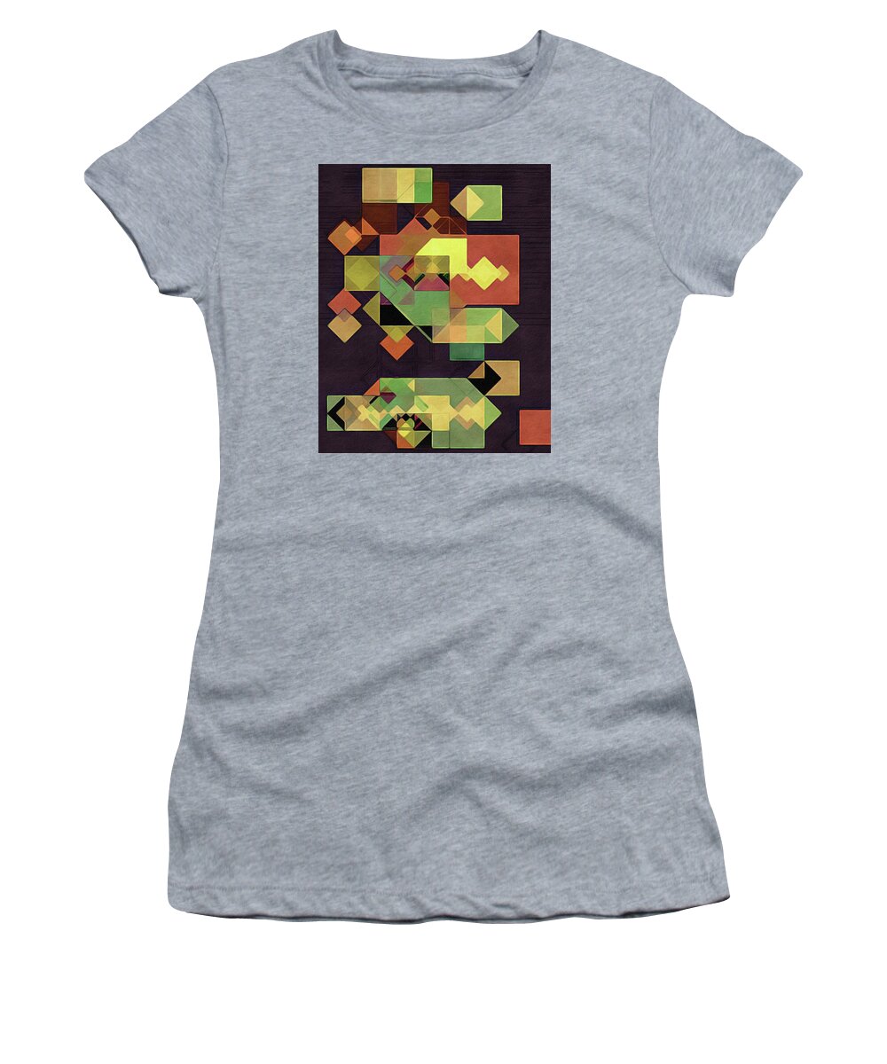 Geometrical Abstract Women's T-Shirt featuring the digital art Never Conform by Susan Maxwell Schmidt