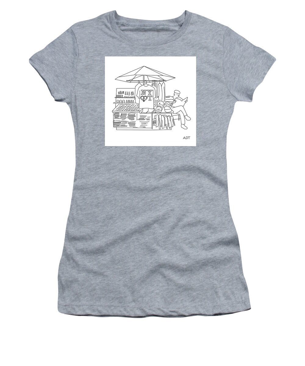 Captionless Women's T-Shirt featuring the drawing New Yorker April 4, 2023 by Adam Douglas Thompson