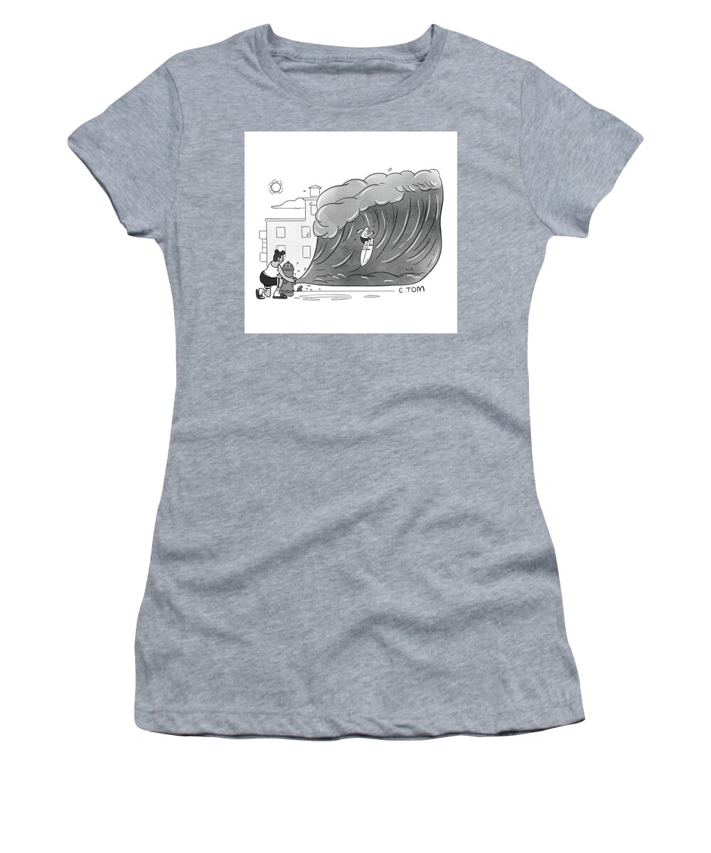 Captionless Women's T-Shirt featuring the drawing New Yorker July 6, 2022 by Colin Tom