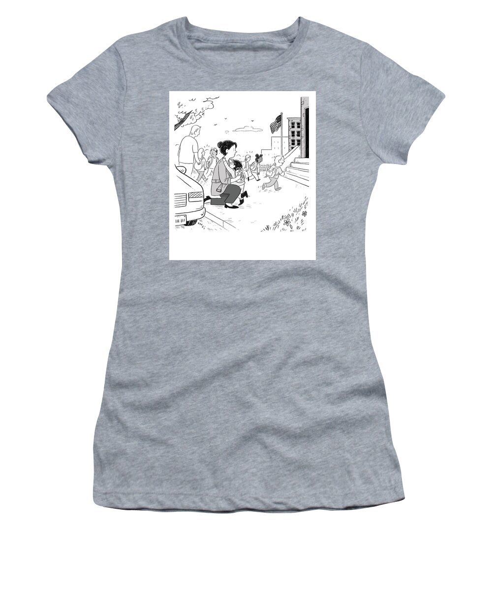 Captionless Women's T-Shirt featuring the drawing New Yorker May 25, 2022 by Zoe Si