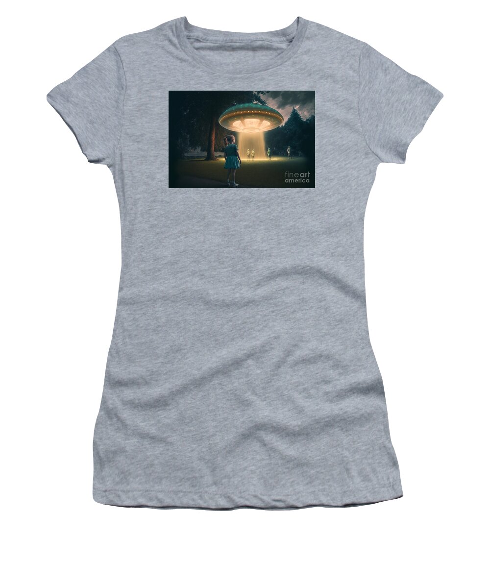 Night Women's T-Shirt featuring the mixed media Night Games I by Jay Schankman