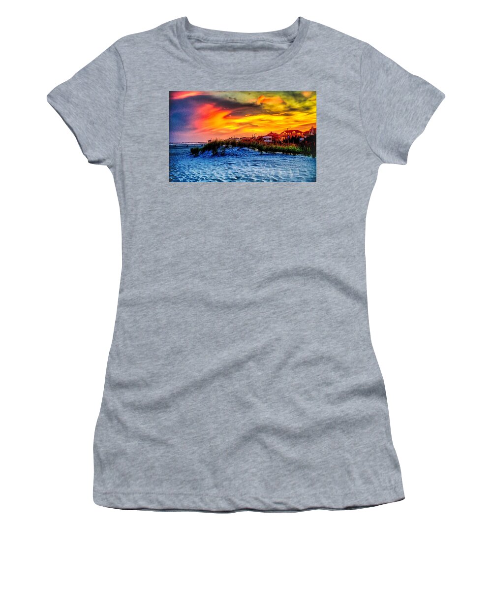 Landscape Women's T-Shirt featuring the photograph NJ Beach Community by Paul Ross