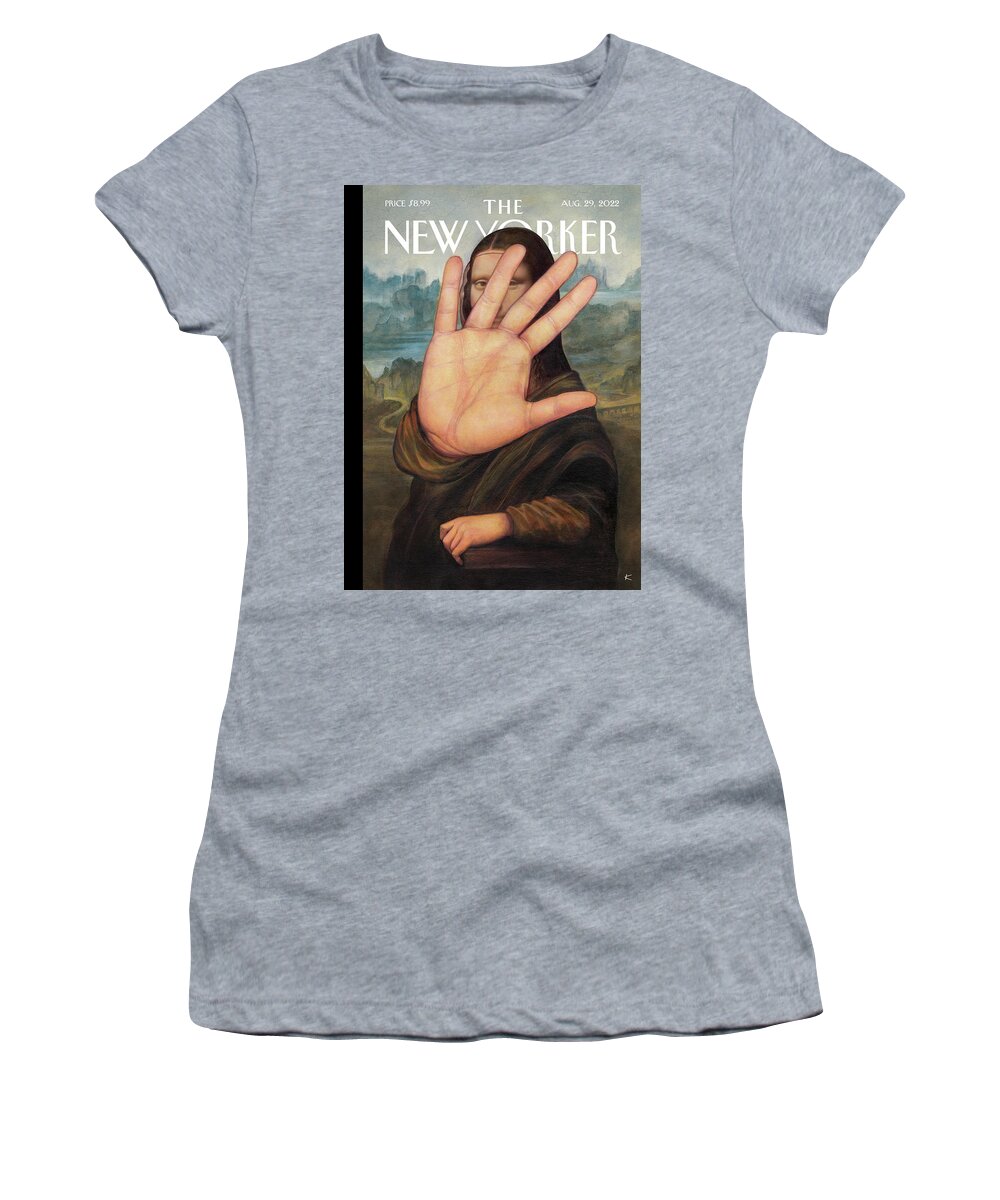 No Photos Please Women's T-Shirt featuring the painting No Photos Please by Anita Kunz