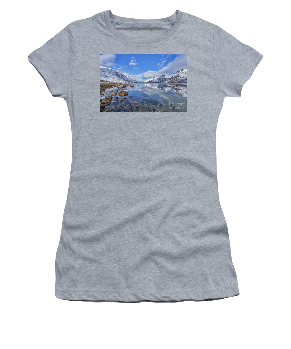 Reflection Women's T-Shirt featuring the photograph Norwegian Fjord by Brian Kamprath