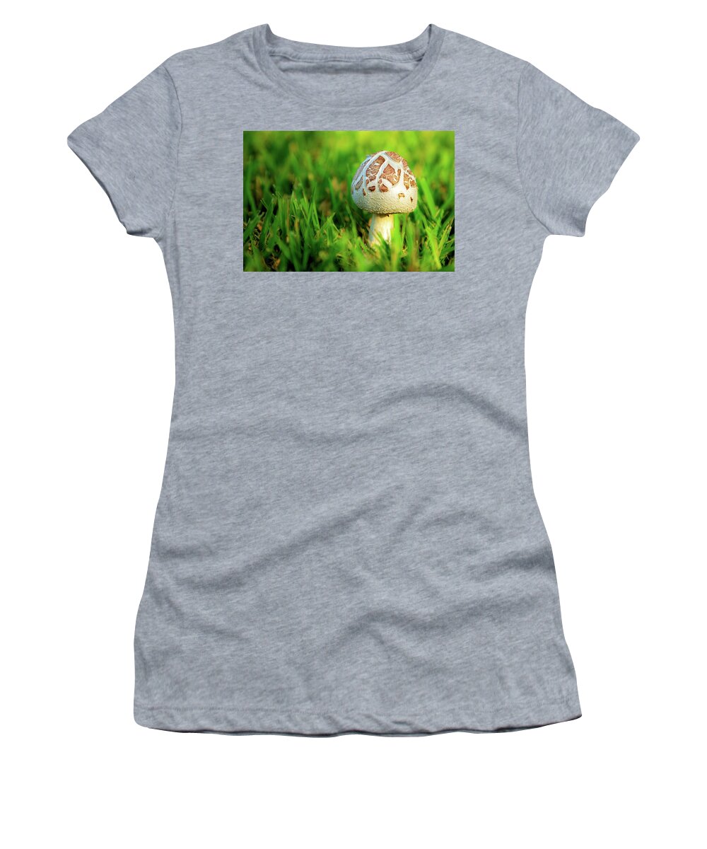 Mushroom Women's T-Shirt featuring the photograph Not A Full Bloom Mushroom by James Eddy