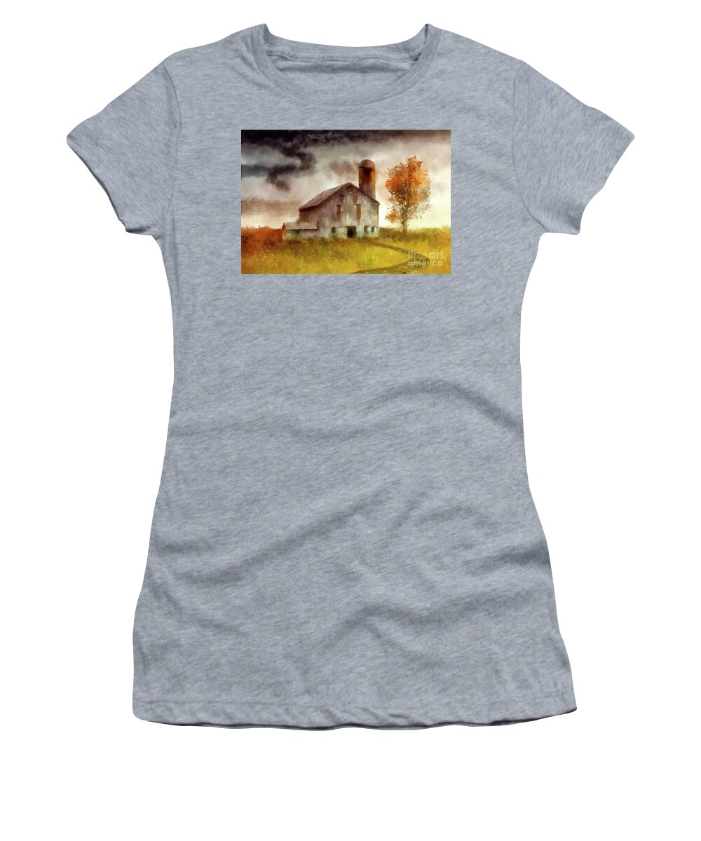 Barn Women's T-Shirt featuring the digital art Not In Kansas by Lois Bryan