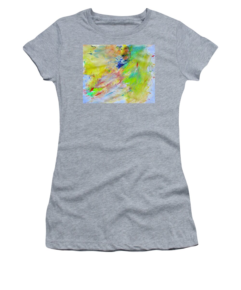 Abstract High Key Movement Women's T-Shirt featuring the painting Number Two by Thomas Santosusso