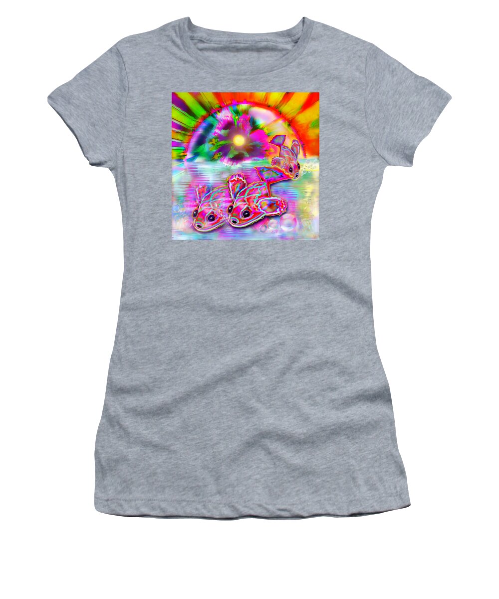 Ocean Women's T-Shirt featuring the digital art Oceanic Cosmos by BelleAme Sommers