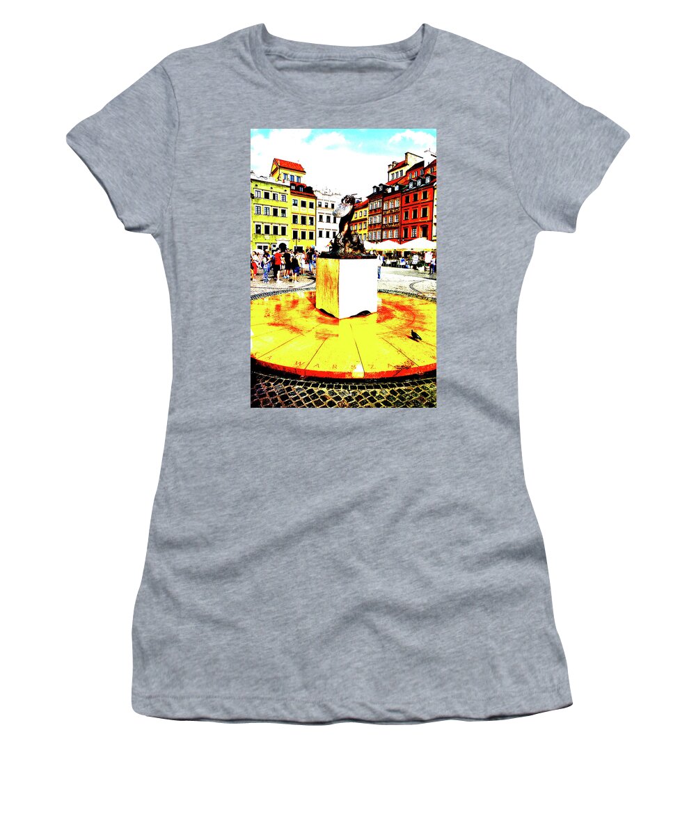 Warsaw Women's T-Shirt featuring the photograph Old Town Square In Warsaw, Poland by John Siest