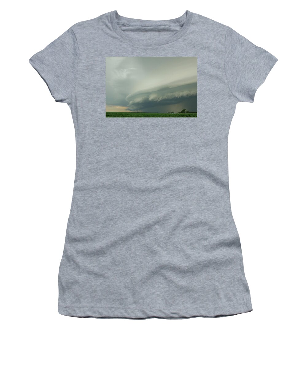 Nebraskasc Women's T-Shirt featuring the photograph Ominous Nebraska Outflow 022 by NebraskaSC