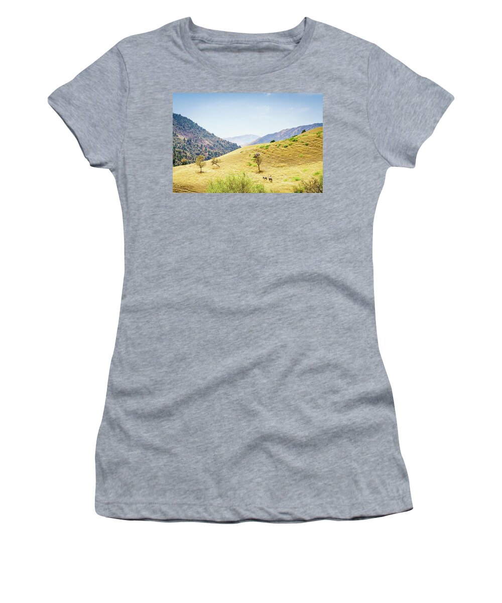 Asia Women's T-Shirt featuring the photograph On a trail in Hissar Valley by Alexey Stiop