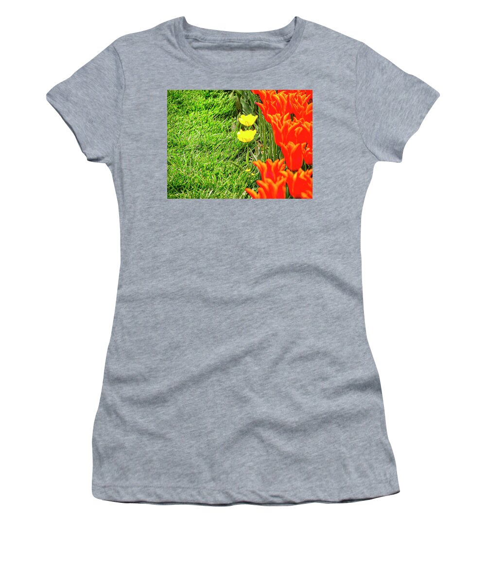 Tulip Women's T-Shirt featuring the photograph On The Border by Aydin Gulec