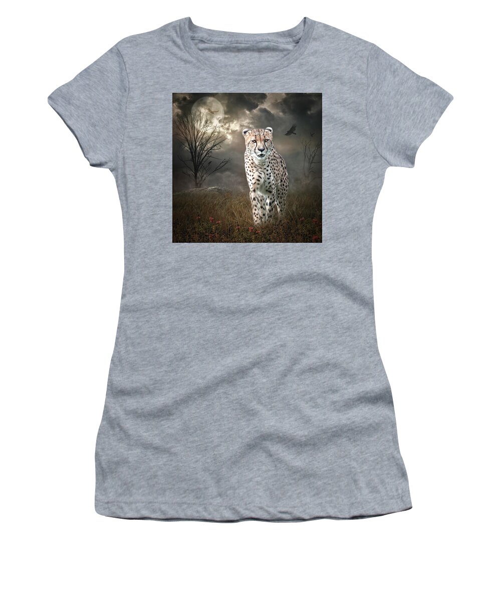 Mammal Women's T-Shirt featuring the digital art On The Prowl by Maggy Pease