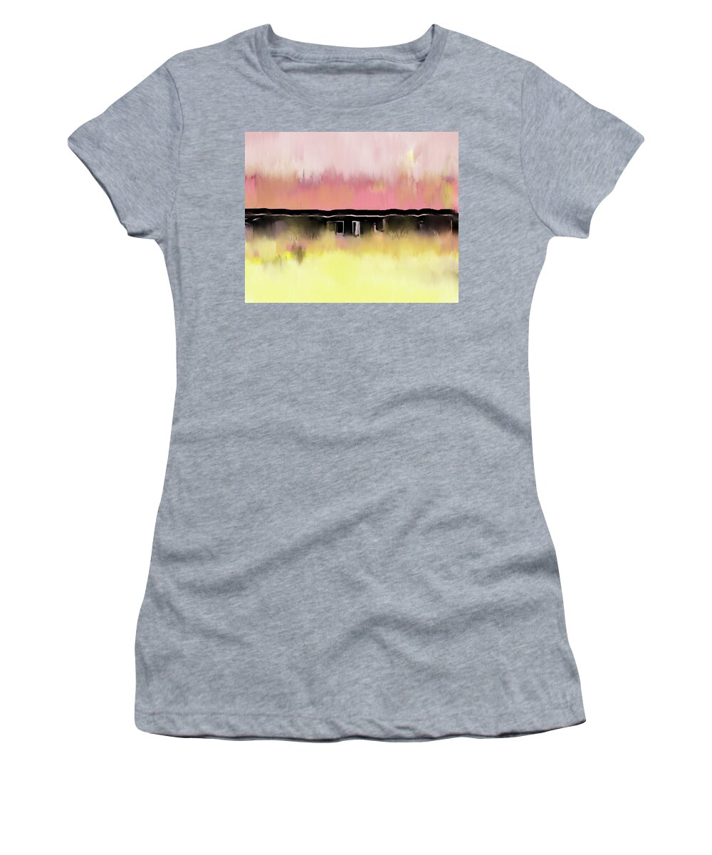Abstract Women's T-Shirt featuring the digital art One Door Opens by Alison Frank