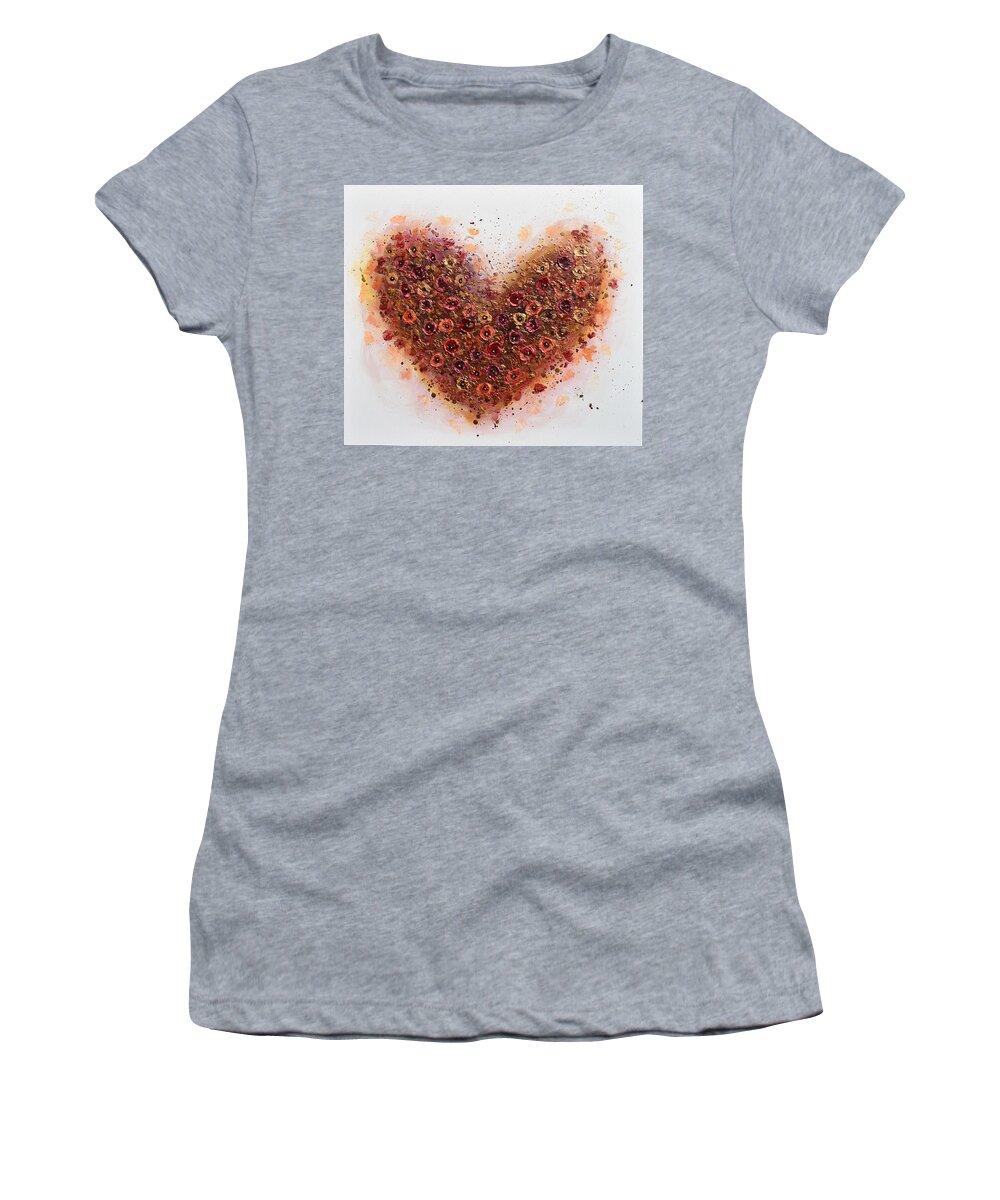 Heart Women's T-Shirt featuring the painting One Love by Amanda Dagg