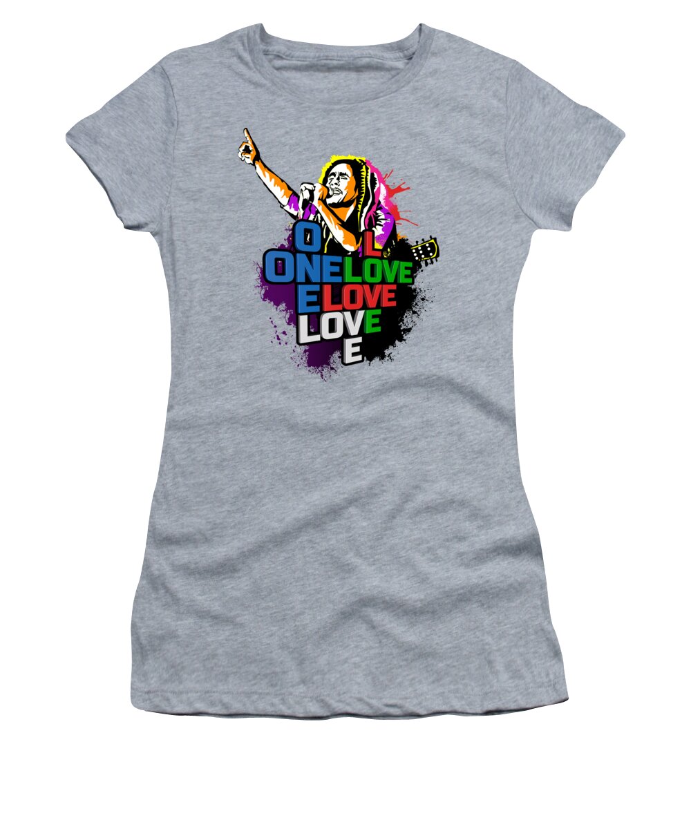 Love Women's T-Shirt featuring the painting One Love by Anthony Mwangi