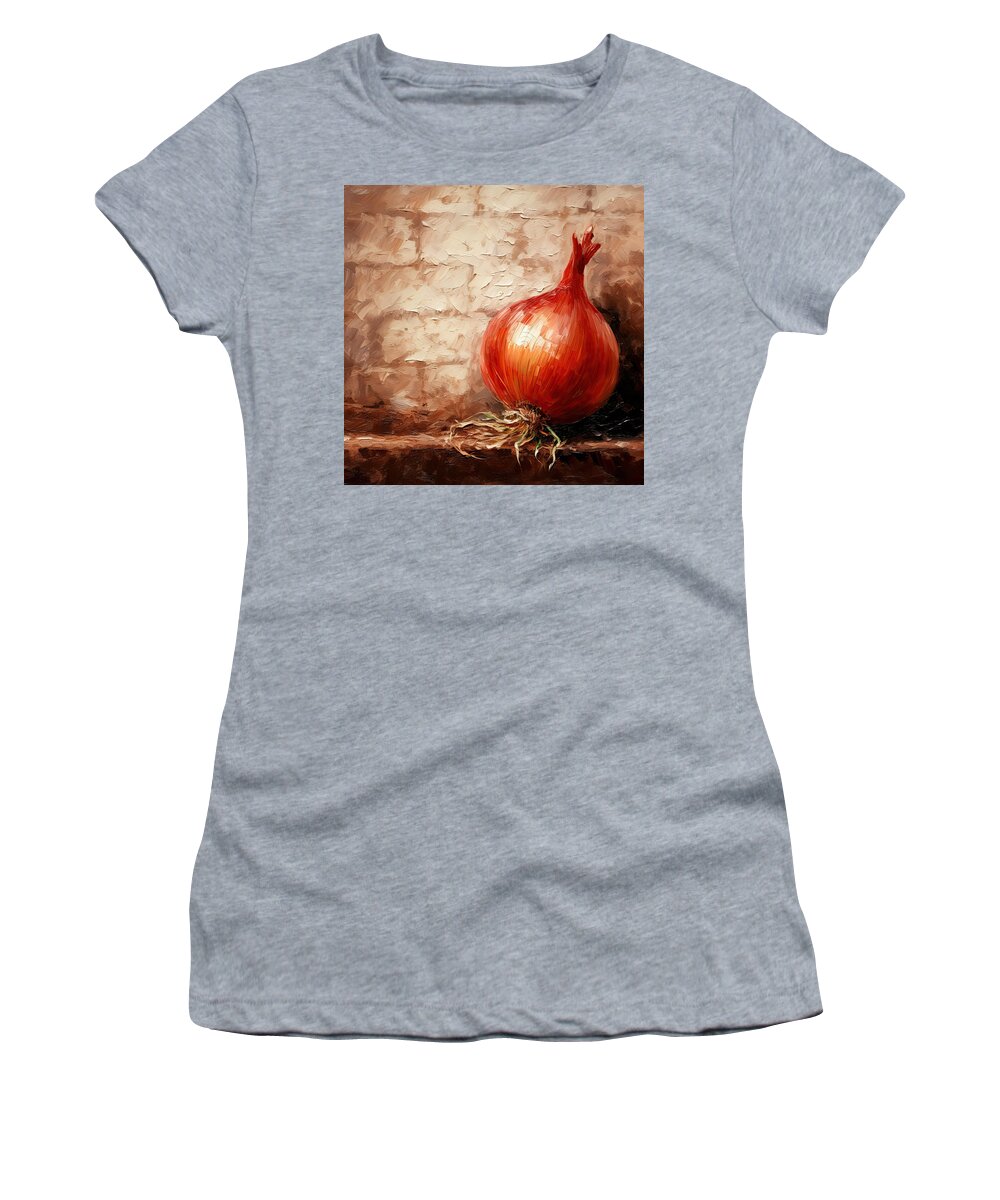 Onion Women's T-Shirt featuring the digital art Onions Kitchen Art by Lourry Legarde