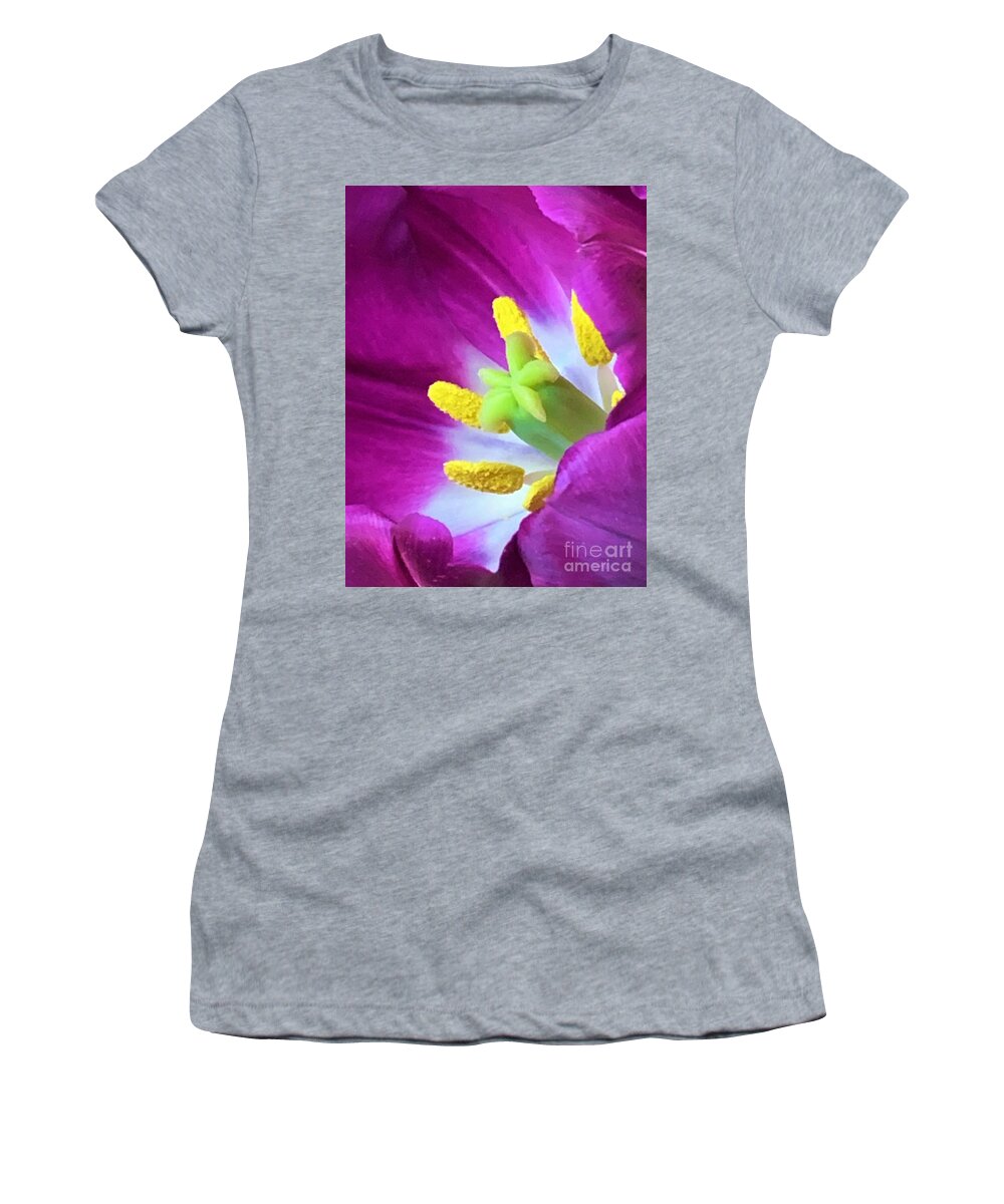 Tulip Women's T-Shirt featuring the photograph Opening Day by Tiesa Wesen