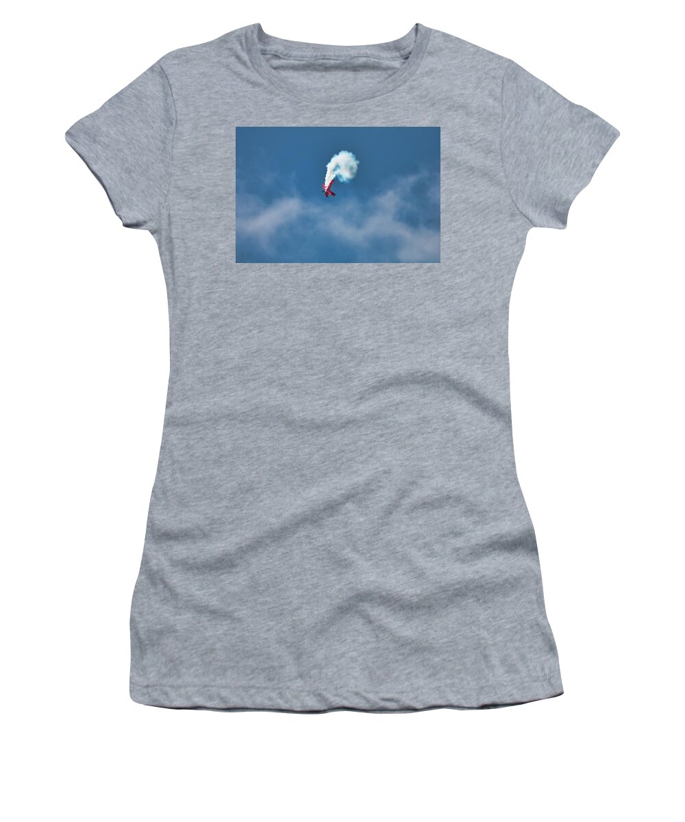 Flight Demonstration Women's T-Shirt featuring the photograph Oracle Stunt Flip by American Landscapes