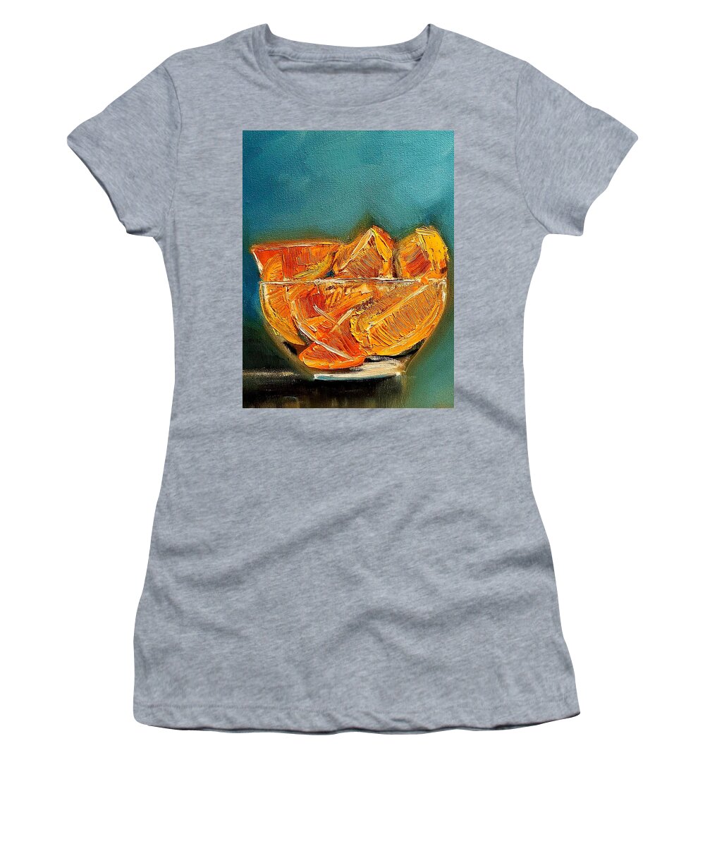 Oranges Women's T-Shirt featuring the painting Orange A Delish by Lisa Kaiser