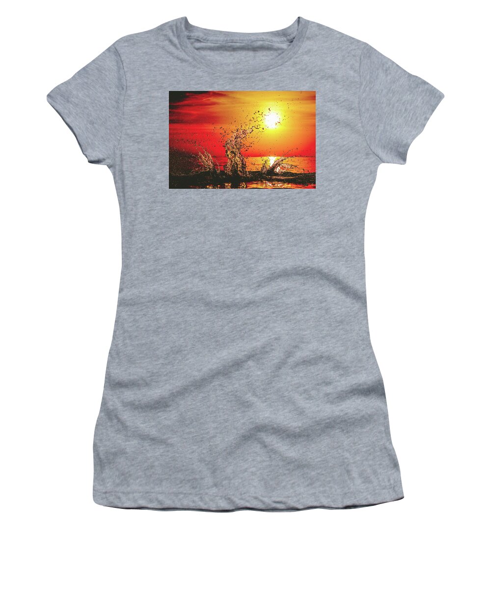 Water Women's T-Shirt featuring the photograph Orange splash by Josu Ozkaritz