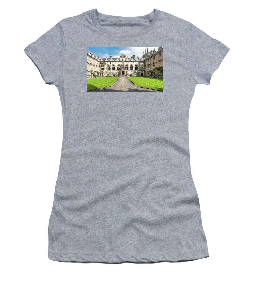 Oriel Women's T-Shirt featuring the photograph Oriel College, Oxford by Richard Downs
