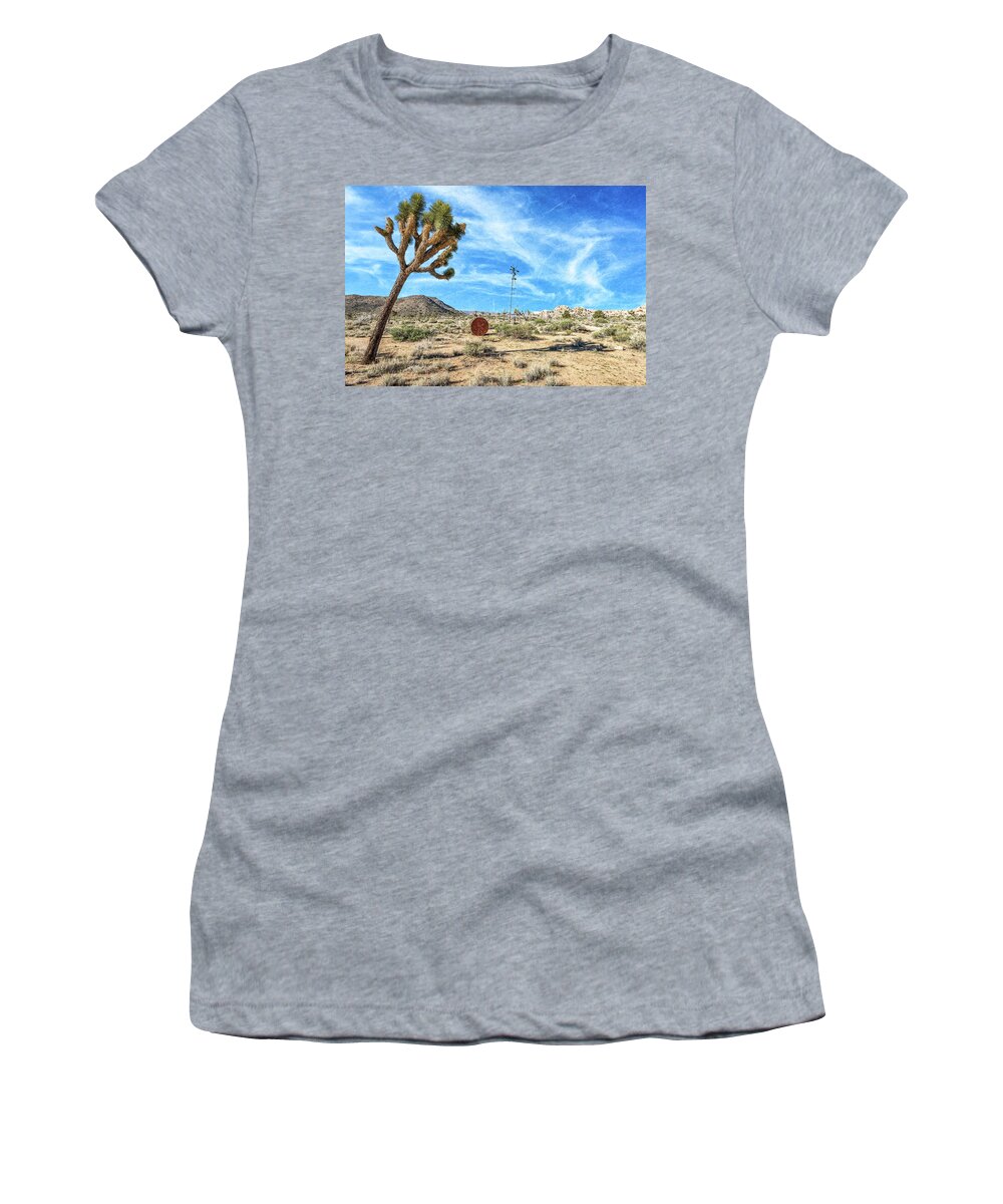 Joshua Tree Women's T-Shirt featuring the photograph Out In The Desert Joshua Tree National Park by Joseph S Giacalone